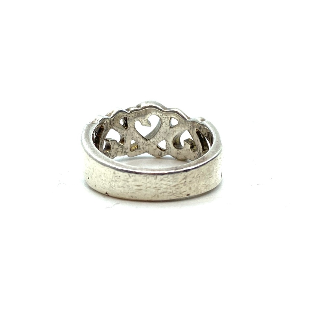 Tiffany & Co Sterling Silver Triple Heart Ring - Picture 4 of 7